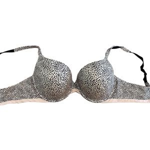 White Leopard With Pink Trim Body By Victoria’s Secret Perfect Shape Bra